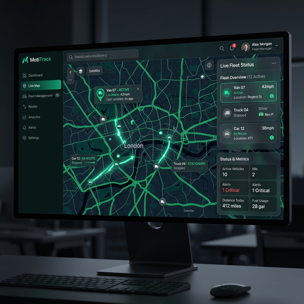 Connecthy GPS Dashboard Mockup